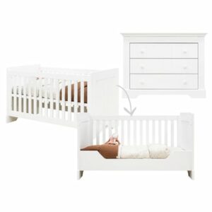 Bopita Babyzimmer Narbonne 2-teilig 70 x 140 cm umbaubar weiß