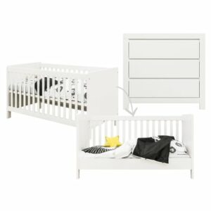 Bopita Babyzimmer Thijn 2-teilig 70 x 140 cm umbaubar weiß