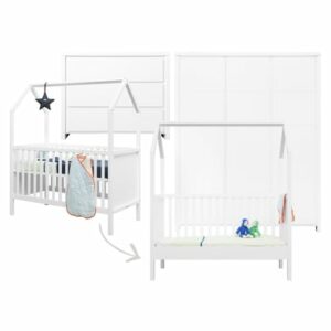 Bopita Babyzmmer Camille 3-teilig My First House 70 x 140 cm umbaubar weiß