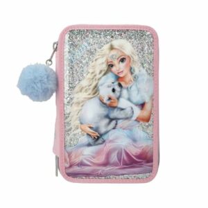 Depesche 3-Fach Federtasche Rosa ICEWORLD inkl. Stifte TOPModel 20 x 13 x 7