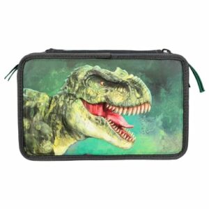 Depesche 3-Fach Federtasche mit 3D Effekt Dino World 20 x 13 cm grün