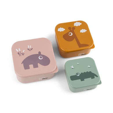 Done by Deer™ Snackbox-Set Deer friends Rosa 3-er Pack