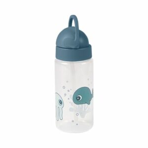 Done by Deer™ Trinkflasche mit Strohhalm Sea friends in blau