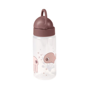 Done by Deer™ Trinkflasche mit Strohhalm Sea friends in rosa