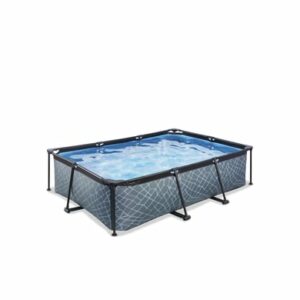 EXIT Frame Pool 220x150x65cm (12v Kartusche Filterpumpe) - Grau