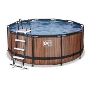 EXIT Wood Pool ø360x122cm mit Filterpumpe