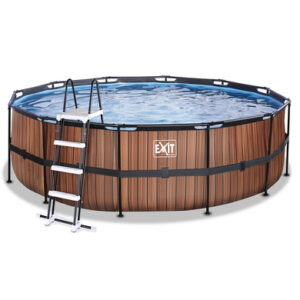 EXIT Wood Pool ø450x122cm mit Sandfilterpumpe