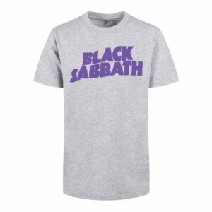 F4NT4STIC Basic Kids Tee Black Sabbath Wavy Logo Black heathergrey