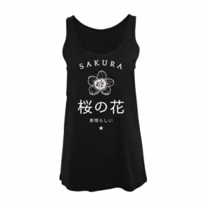 F4NT4STIC Ladies Tanktop Sakura Flower schwarz