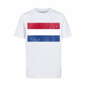 F4NT4STIC T-Shirt Netherlands NIederlande Holland Flagge distressed weiß