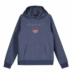 Gant Sweatshirt Shield Hoodie Blau Melange