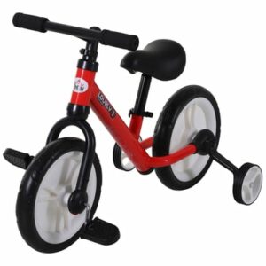 HOMCOM 2-in-1 Kinderfahrrad rot