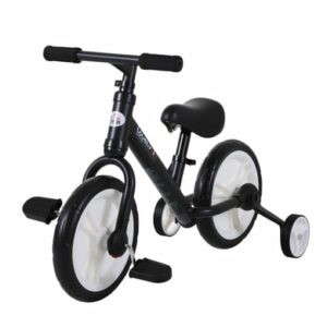 HOMCOM 2-in-1 Kinderfahrrad schwarz