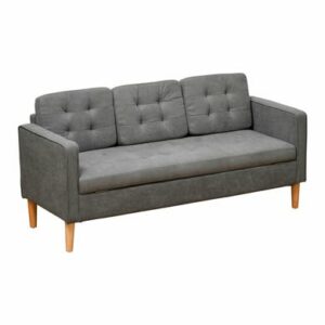 HOMCOM 3-Sitzer-Sofa mit abnehmbaren Kissen grau