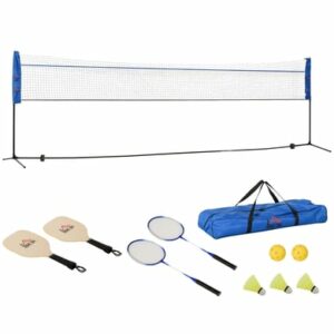 HOMCOM Badmintonnetz mit Transporttasche bunt