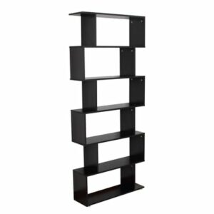 HOMCOM Bücherregal mit 6 Fächer schwarz