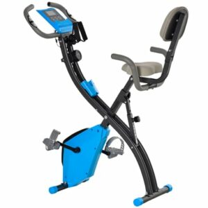 HOMCOM Fahrradtrainer mit LCD Display blau