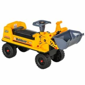 HOMCOM Kinder Bulldozer mit Stauraum Gelb