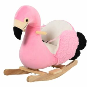 HOMCOM Kinder Schaukeltier als Flamingo rosa