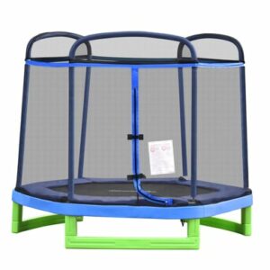 HOMCOM Kinder Trampolin mit PE Netz bunt