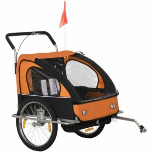 HOMCOM Kinderanhänger mit Staufach orange