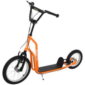 HOMCOM Kinderroller mit Handbremse orange