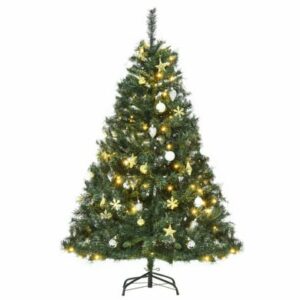 HOMCOM Künstlicher Weihnachtsbaum mit 120 LEDs grün