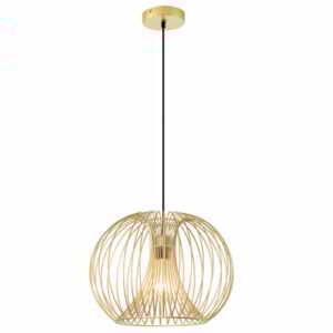 HOMCOM Pendelleuchte mit goldenem gebogenem Stahlrahmen gold