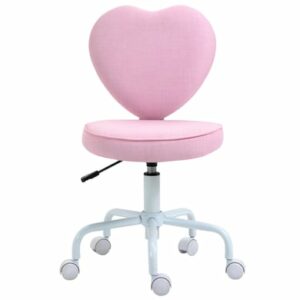 HOMCOM Schreibtischstuhl in Herzform rosa