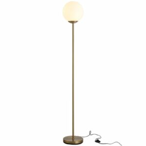 HOMCOM Stehlampe fürs Wohnzimmer gold