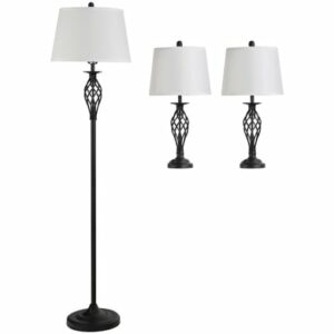 HOMCOM Stehlampe inkl. 2 Tischlampen schwarz