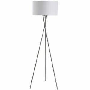 HOMCOM Stehlampe mit Stoffschirm silber