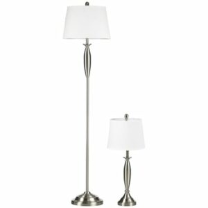 HOMCOM Stehlampen-Set mit E27 Fassung silber