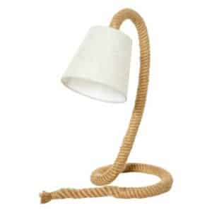 HOMCOM Tischlampe mit Hanfseilsockel beige