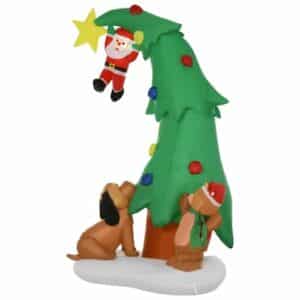 HOMCOM Weihnachtsbaum Figur selbstaufblasend grün