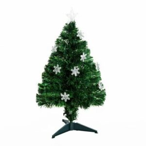 HOMCOM Weihnachtsbaum mit 12 LED-Lichter grün