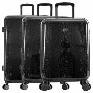 Heys Black Leopard - 4-Rollen-Trolley Set 3tlg. L/M/S black leopard