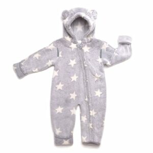 Hoppediz Baby Overall mit Umschlagbündchen grau-creme