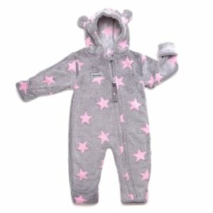 Hoppediz Baby Overall mit Umschlagbündchen grau-rosé