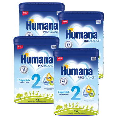 Humana Folgemilch 2 Probalance 4x 750 g ab dem 6. Monat