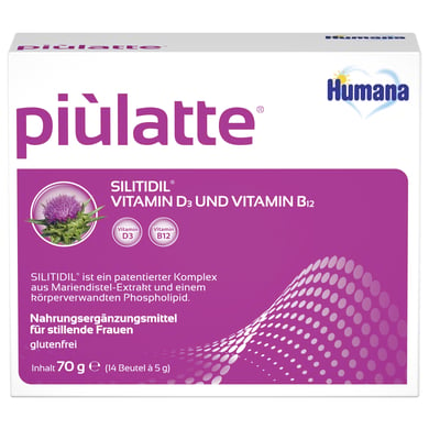 Humana Nahrungsergänzungsmittel piùlatte für die Stillzeit 14 Beutel