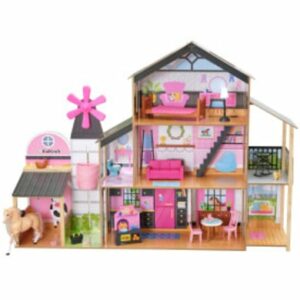 KidKraft® 2-in1-Puppenhaus mit Windrad-Aufzug und Scheune