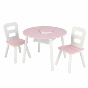 KidKraft® Runder Aufbewahrungstisch mit zwei Stühlen