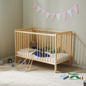 Kids Collective Babybett Gitterbett 60x120 höhenverstellbar & herausnehmbare Sprossen natur