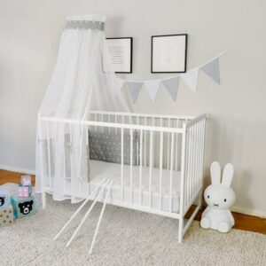 Kids Collective Babybett Komplett-Set 60x120 Gitterbett mit Himmel & Nest weiß