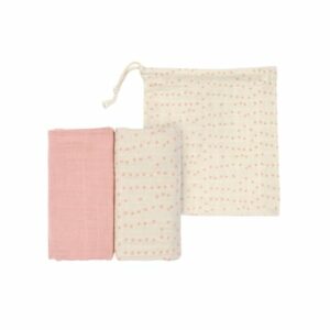 LÄSSIG Mulltücher M 2er Pack rose 60 x 60 cm