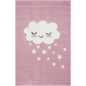 LIVONE Kinderteppich Kids love Rugs WOLKE rosa/weiss