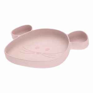 Lässig Silikon Geschirrset mit Lätzchen Little Chums 3er Set rosa