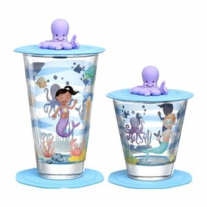 Leonardo Kinderbecher Bambini Avventura 215 ml & 300 ml 2er Set hellblau