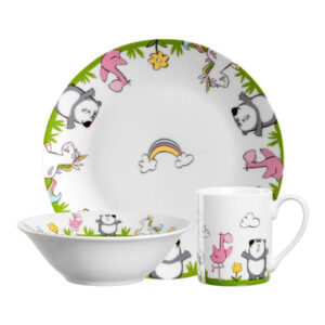 Leonardo Kindergeschirr Set Einhorn / Panda / Flamingo Bambini bunt